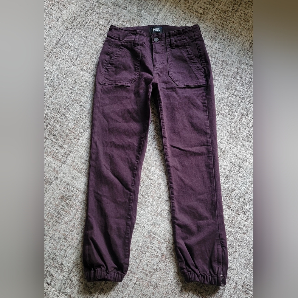 PAIGE Mayslie Jogger Pants in Cherry Mid Rise Size 25‎